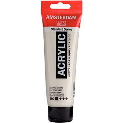 Amsterdam Série padrão tubo acrílico 120 ml Buff titânio escuro 290 (17092902) Amsterdam Série padrão tubo acrílico 120 ml Buff titânio escuro 290 (17092902)