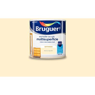 Bruguer Verniz acrílico multisuperfícies à base de água acetinado branco algodão 250 ml Bruguer Verniz acrílico multisuperfícies à base de água acetinado branco algodão 250 ml