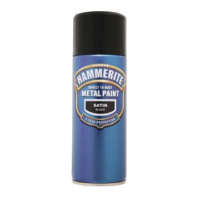 Hammerite Direct to Rust acabamento suave spray limpeza para quadros brancos preto acetinado Hammerite Direct to Rust acabamento suave spray limpeza para quadros brancos preto acetinado
