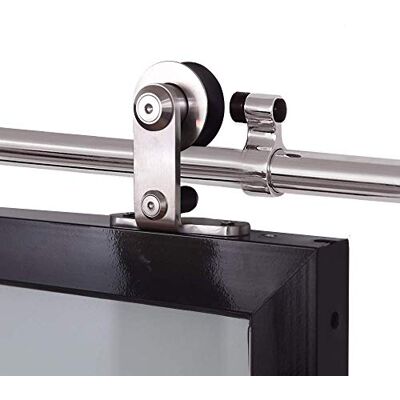 CCJH 304 cm / 10 FT Hardware para porta de correr em aço inoxidável kit de acessórios, guia trilho portas de correr, forma T CCJH 304 cm / 10 FT Hardware para porta de correr em aço inoxidável kit de acessórios, guia trilho portas de correr, forma T