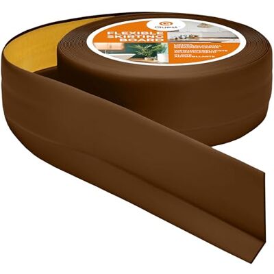 Garmin Rodapé flexível PVC 50 x 20 mm autocolante castanho, 10 m Perfil flexível de acabamento para cozinha, casa de banho e sala de estar, montagem sem perfuração, repele a sujidade Garmin Rodapé flexível PVC 50 x 20 mm autocolante castanho, 10 m Perfil flexível de acabamento para cozinha, casa de banho e sala de estar, montagem sem perfuração, repele a sujidade