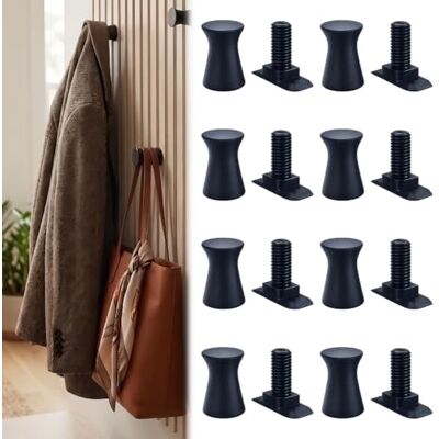 Cuenxuenf Ganchos para painéis acústicos, não é necessário perfurar Painéis acústicos para o guarda-roupa, resistentes, flexíveis e de montagem na parede, preto 8 unidades Cuenxuenf Ganchos para painéis acústicos, não é necessário perfurar Painéis acústicos para o guarda-roupa, resistentes, flexíveis e de montagem na parede, preto 8 unidades
