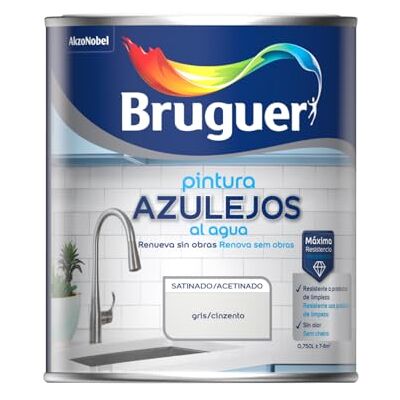 Bruguer Verniz para Azulejos à Base de Água Cinzento Acetinado 750 ml Bruguer Verniz para Azulejos à Base de Água Cinzento Acetinado 750 ml