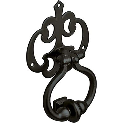 Amig Aldaba artística, preto, mate, 110 x 100 mm, Chamador de porta rústico decorativo, instalação fácil, resistente a intempéries, multicolorido, ZAMAK Amig Aldaba artística, preto, mate, 110 x 100 mm, Chamador de porta rústico decorativo, instalação fácil, resistente a intempéries, multicolorido, ZAMAK