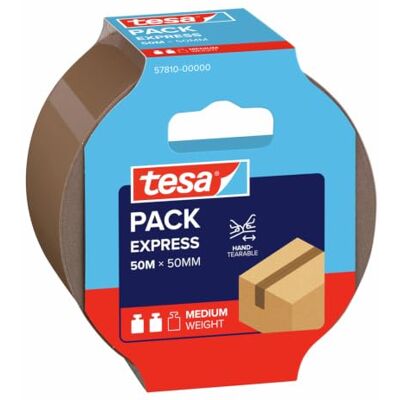 tesa 57810-00000-01 Express fita adesiva (50 m, 50 mm), castanho Cinta de embalaje de PE de gran adherencia Rasgable a mano Resistente a los rayos UV y al envejecimiento tesa 57810-00000-01 Express fita adesiva (50 m, 50 mm), castanho Cinta de embalaje de PE de gran adherencia Rasgable a mano Resistente a los rayos UV y al envejecimiento