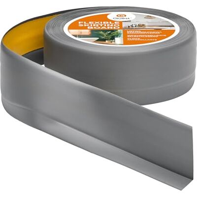 Garmin Rodapé flexível PVC 50 x 20 mm autocolante cinzento, 5 m Perfil flexível de acabamento para cozinha, casa de banho e sala de estar, montagem sem perfuração, repele a sujidade Garmin Rodapé flexível PVC 50 x 20 mm autocolante cinzento, 5 m Perfil flexível de acabamento para cozinha, casa de banho e sala de estar, montagem sem perfuração, repele a sujidade