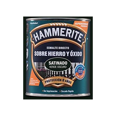 Hammerite Esmalte antioxidante acetinado direto ao ferro, verde escuro, 750 ml (embalagem de 1) Hammerite Esmalte antioxidante acetinado direto ao ferro, verde escuro, 750 ml (embalagem de 1)