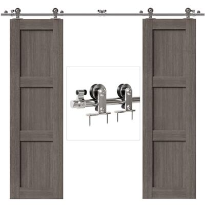 CCJH 244 cm / 8 FT hardware para porta de correr em aço inoxidável kit de acessórios, guia de trilho portas de correr, forma T porta dupla CCJH 244 cm / 8 FT hardware para porta de correr em aço inoxidável kit de acessórios, guia de trilho portas de correr, forma T porta dupla