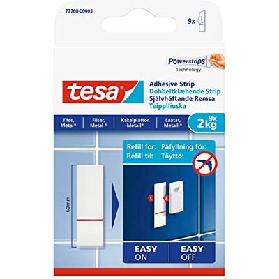 tesa 77760 – 00002 – 00 – Tiras adesivas removíveis para azulejos e superfícies de metal, cor branca tesa 77760 – 00002 – 00 – Tiras adesivas removíveis para azulejos e superfícies de metal, cor branca