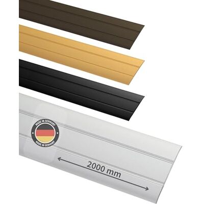 Gedotec Perfil de transição autocolante prateado 2000 mm alu comprimento 2 m largura 37 mm alumínio anodizado Made in Germany sem perfuração, fita limiar Gedotec Perfil de transição autocolante prateado 2000 mm alu comprimento 2 m largura 37 mm alumínio anodizado Made in Germany sem perfuração, fita limiar
