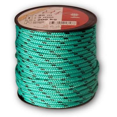 Chapuis Driça de poliéster 200 kg diâmetro 3 mm comprimento 25 m preto/verde Chapuis Driça de poliéster 200 kg diâmetro 3 mm comprimento 25 m preto/verde