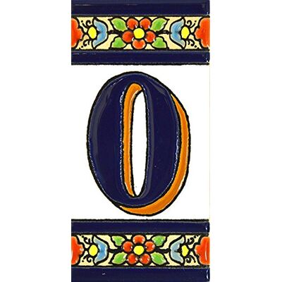 ART Números de casa. Sinais com números e letras em azulejo de cerâmica policromada, pintados à mão em técnica corda seca para placas com nomes, endereços e sinais. Texto personalizável. Design de flores ART Números de casa. Sinais com números e letras em azulejo de cerâmica policromada, pintados à mão em técnica corda seca para placas com nomes, endereços e sinais. Texto personalizável. Design de flores