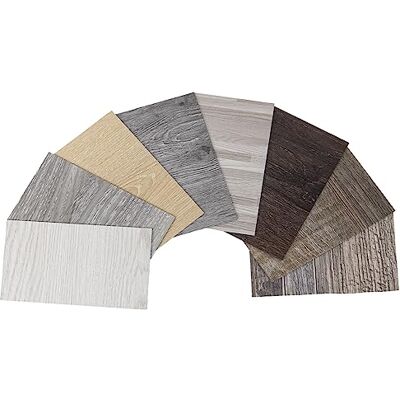 Art3d Conjunto de 8 amostras de painéis de vinil de madeira para remover e colar, superfície rígida, base dura, fácil de bricolagem Art3d Conjunto de 8 amostras de painéis de vinil de madeira para remover e colar, superfície rígida, base dura, fácil de bricolagem