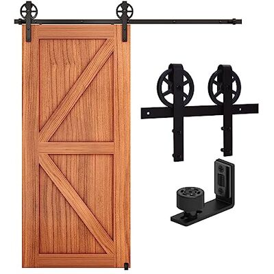 CCJH 152CM/5FT Calha para Porta Deslizante Kit de Acessórios com Trilho, Guia de Chão Ajustável CCJH 152CM/5FT Calha para Porta Deslizante Kit de Acessórios com Trilho, Guia de Chão Ajustável
