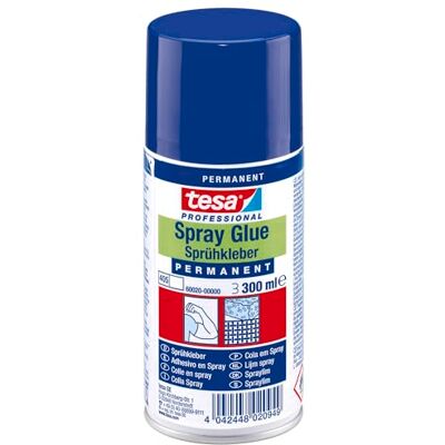 tesa Autocolante em spray permanente adesivo em aerossol para materiais de peso médio leve com superfícies lisas ou ásperas, livre de silicone 300 ml tesa Autocolante em spray permanente adesivo em aerossol para materiais de peso médio leve com superfícies lisas ou ásperas, livre de silicone 300 ml