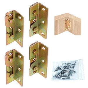 LIKERAINY Carga pesada conectores de cama suspensão de conexão ganchos para moldura da cama metal amarelo cromado suportes para trilhos de cama conjunto de 4 LIKERAINY Carga pesada conectores de cama suspensão de conexão ganchos para moldura da cama metal amarelo cromado suportes para trilhos de cama conjunto de 4