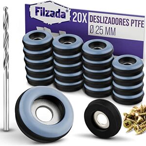 Filzada ® 20 almofadas de teflon para móveis, com parafuso Ø 25 mm (redondo) deslizadores de móveis/deslizadores de tapete PTFE (Teflon) Incl. Parafusos Filzada ® 20 almofadas de teflon para móveis, com parafuso Ø 25 mm (redondo) deslizadores de móveis/deslizadores de tapete PTFE (Teflon) Incl. Parafusos