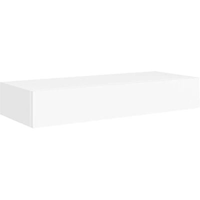 vidaXL Prateleira com gaveta de parede MDF branca 60 x 23,5 x 10 cm vidaXL Prateleira com gaveta de parede MDF branca 60 x 23,5 x 10 cm