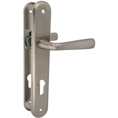 Amig Conjunto de buchas de placa de latão, modelo PB85, medidas: 250 x 40 mm, quadrado de 8 mm, resistente à corrosão, inclui parafusos, acabamento: Cromado mate Amig Conjunto de buchas de placa de latão, modelo PB85, medidas: 250 x 40 mm, quadrado de 8 mm, resistente à corrosão, inclui parafusos, acabamento: Cromado mate