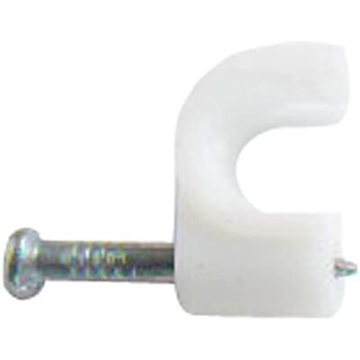 Merriway Clipe de cabo redondo 4 mm, branco (embalagem de 200) Merriway Clipe de cabo redondo 4 mm, branco (embalagem de 200)
