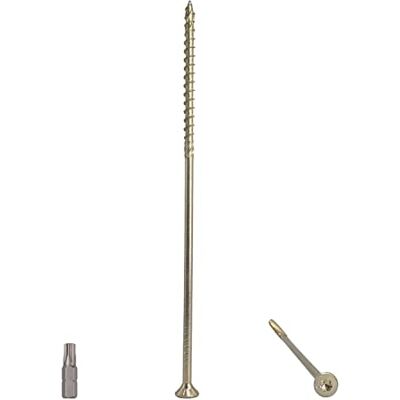 Marcopol Embalagem de 30 parafusos universais de aço banhado em zinco amarelo de 6 x 200 mm, cabeça torx, cabeça escareada, parafusos para aglomerado (30, 6 x 200 mm) Marcopol Embalagem de 30 parafusos universais de aço banhado em zinco amarelo de 6 x 200 mm, cabeça torx, cabeça escareada, parafusos para aglomerado (30, 6 x 200 mm)