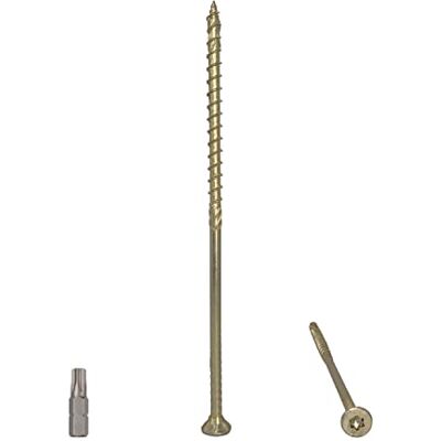 Marcopol Embalagem de 8 parafusos universais de aço banhado em zinco amarelo de 6 x 160 mm, cabeça torx, cabeça escareada, parafusos de aglomerado (8, 6 x 160 mm) Marcopol Embalagem de 8 parafusos universais de aço banhado em zinco amarelo de 6 x 160 mm, cabeça torx, cabeça escareada, parafusos de aglomerado (8, 6 x 160 mm)