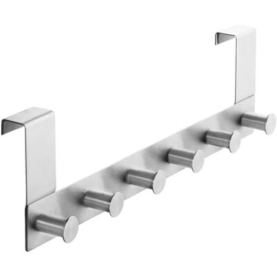 Sotech Cabide de porta em linha I (aço inoxidável mate escovado, 380 x 110 mm, com 6 ganchos) Cabides de porta com galce máximo. 16 mm organização elegante para a sua casa! Sotech Cabide de porta em linha I (aço inoxidável mate escovado, 380 x 110 mm, com 6 ganchos) Cabides de porta com galce máximo. 16 mm organização elegante para a sua casa!