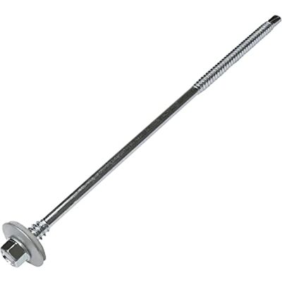 AERZETIX . Parafusos autoperfurantes rosca dupla Ø 5,5 x 6 x 175 mm Conjunto de 10, grande passo, para painéis sanduíche, arruela de vedação EPDM Ø 19 mm, cabeça hexagonal 8 mm, DIN 7504K AERZETIX . Parafusos autoperfurantes rosca dupla Ø 5,5 x 6 x 175 mm Conjunto de 10, grande passo, para painéis sanduíche, arruela de vedação EPDM Ø 19 mm, cabeça hexagonal 8 mm, DIN 7504K