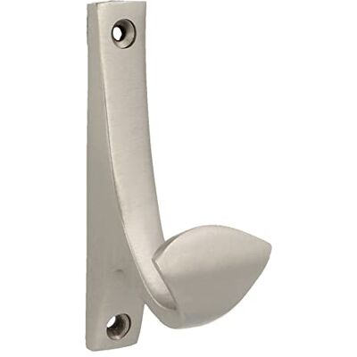 Amig Cabide para roupa de latão com design elegante Mod.51-92 x 16 x 48 mm gancho ajustável para paredes ou portas inclui puxões de fundo acabamento cromado mate Amig Cabide para roupa de latão com design elegante Mod.51-92 x 16 x 48 mm gancho ajustável para paredes ou portas inclui puxões de fundo acabamento cromado mate