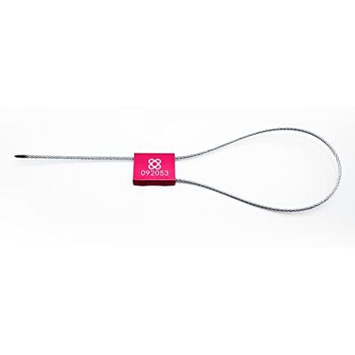DOJA Barcelona Selos de segurança de aço A3, PACK de 100, 35 cm de comprimento, cor vermelha, cerco de metal numerado para selagem, logística, recipientes, camião, portas, entre outras utilizações. DOJA Barcelona Selos de segurança de aço A3, PACK de 100, 35 cm de comprimento, cor vermelha, cerco de metal numerado para selagem, logística, recipientes, camião, portas, entre outras utilizações.