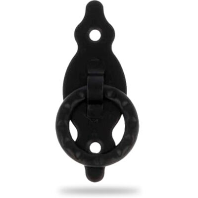 Amig Puxador vertical modelo fabricado em aço hardware rústico medidas: 28 x 80 x 1,5 mm com anel e placa pontilhada ideal para móveis Acabamento: Preto Amig Puxador vertical modelo fabricado em aço hardware rústico medidas: 28 x 80 x 1,5 mm com anel e placa pontilhada ideal para móveis Acabamento: Preto