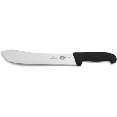 Victorinox Fibrox Faca de açougueiro, faca comprida para cortar grandes pedaços de carne, 25 cm, lâmina curva, afiada, aço inoxidável, preto Victorinox Fibrox Faca de açougueiro, faca comprida para cortar grandes pedaços de carne, 25 cm, lâmina curva, afiada, aço inoxidável, preto