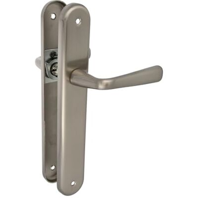 Amig Conjunto de buchas de placa de latão, modelo P, medidas: 250 x 40 mm, quadrado de 8 mm, inclui parafusos, acabamento: Cromado mate Amig Conjunto de buchas de placa de latão, modelo P, medidas: 250 x 40 mm, quadrado de 8 mm, inclui parafusos, acabamento: Cromado mate