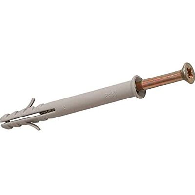 Merriway Bh05911 Tipo de parede sólida parafuso de fixação de parafuso com tomada de nylon, M8 x 80 mm (5/16 polegadas x 3,1/8 polegadas) pacote de 12, branco, Merriway Bh05911 Tipo de parede sólida parafuso de fixação de parafuso com tomada de nylon, M8 x 80 mm (5/16 polegadas x 3,1/8 polegadas) pacote de 12, branco,