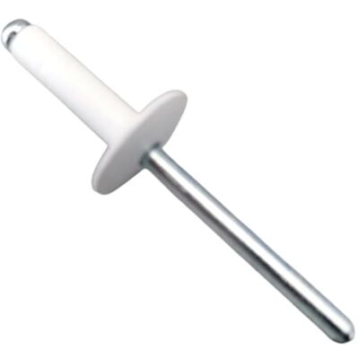 SIO 250 x rebites de alumínio brancos de asa larga 4,8 x 18 mm, rebites Pop cabeça grande para chapa, plástico e matrículas, rebites cegos de alta resistência para automóveis, carrosaria e bricolage SIO 250 x rebites de alumínio brancos de asa larga 4,8 x 18 mm, rebites Pop cabeça grande para chapa, plástico e matrículas, rebites cegos de alta resistência para automóveis, carrosaria e bricolage