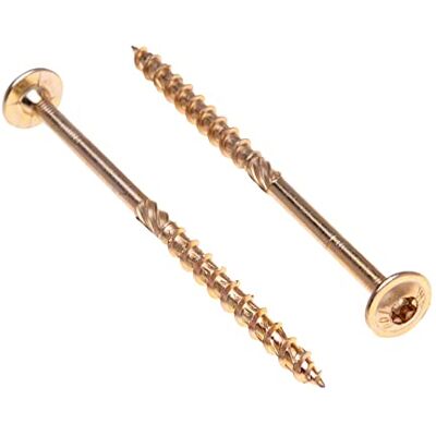 Keple Parafusos para madeira de 8 mm x 100 mm Torx autorroscantes multiusos e travessas ferroviárias parafusos flange de parafusos para união e construção, embalagem de 50 unidades Keple Parafusos para madeira de 8 mm x 100 mm Torx autorroscantes multiusos e travessas ferroviárias parafusos flange de parafusos para união e construção, embalagem de 50 unidades