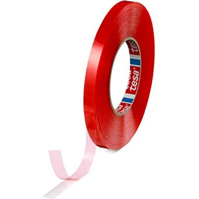 tesa Fita adesiva de dupla face transparente 6 mm x 50 m Alta resistência a temperaturas e exteriores, suporte PET adesivo acrílico modificado tesa Fita adesiva de dupla face transparente 6 mm x 50 m Alta resistência a temperaturas e exteriores, suporte PET adesivo acrílico modificado