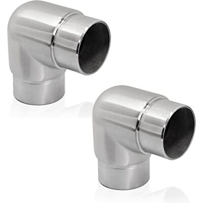 PRIOstahl Cotovelo cilíndrico tubo conector junção de tubos em cotovelo conector de canto redondo 90 graus 2 peças Ø 42,4 mm para tubos redondos tubo de corrimão conexão à pressão construção de PRIOstahl Cotovelo cilíndrico tubo conector junção de tubos em cotovelo conector de canto redondo 90 graus 2 peças Ø 42,4 mm para tubos redondos tubo de corrimão conexão à pressão construção de