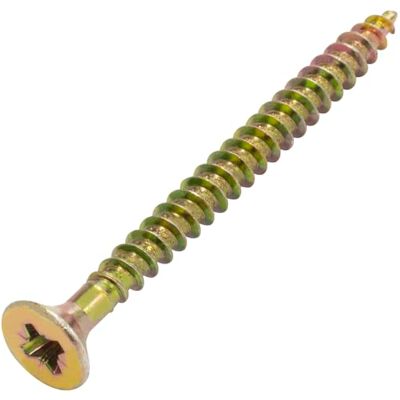 AERZETIX C74514 Conjunto de 100 Parafuso para madeira Ø 6 x 70 mm aço latão metal cabeça fresada ranhura cruciforme Pozidriv cor latão AERZETIX C74514 Conjunto de 100 Parafuso para madeira Ø 6 x 70 mm aço latão metal cabeça fresada ranhura cruciforme Pozidriv cor latão