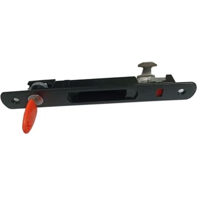 zeng Fechadura de porta de correr, Fecho de Embutir para Janelas e Portas de Correr de Alumínio, Fechadura de Gancho para Embutir, preto, 198 x 25 mm zeng Fechadura de porta de correr, Fecho de Embutir para Janelas e Portas de Correr de Alumínio, Fechadura de Gancho para Embutir, preto, 198 x 25 mm