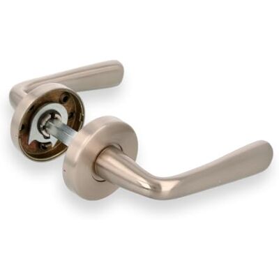Amig Conjunto de buchas de roseta de latão, modelo , medidas: 50 mm de diâmetro, quadrado 8 mm, resistente à fricção, óxido e corrosão, inclui parafusos, acabamento: Cromado mate Amig Conjunto de buchas de roseta de latão, modelo , medidas: 50 mm de diâmetro, quadrado 8 mm, resistente à fricção, óxido e corrosão, inclui parafusos, acabamento: Cromado mate