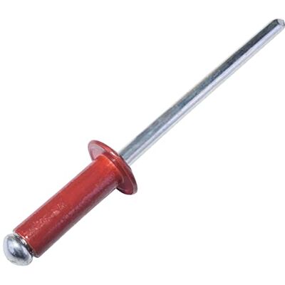 AERZETIX Conjunto de 50 rebites cegos Ø 4 x 12 mm cor vermelho fogo RAL 3000 em aço/alumínio rebite pop com ruptura da haste AERZETIX Conjunto de 50 rebites cegos Ø 4 x 12 mm cor vermelho fogo RAL 3000 em aço/alumínio rebite pop com ruptura da haste