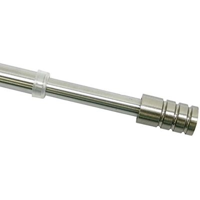 Gardinia Barra cilíndrica para cortinas, barra de metal incl. 2 roscas, extensível, diâmetro 10 mm, comprimento 40 65 cm, aparência de aço inoxidável Gardinia Barra cilíndrica para cortinas, barra de metal incl. 2 roscas, extensível, diâmetro 10 mm, comprimento 40 65 cm, aparência de aço inoxidável