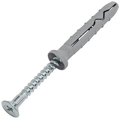 AERZETIX Conjunto de 50 Tacos clavos Ø8x50mm com flange chanfrada em polietileno + 50 clavos-parafusos Ø4,9x55mm com cabeça fresada PZ2 em aço para bater estrutura metálica de betão AERZETIX Conjunto de 50 Tacos clavos Ø8x50mm com flange chanfrada em polietileno + 50 clavos-parafusos Ø4,9x55mm com cabeça fresada PZ2 em aço para bater estrutura metálica de betão
