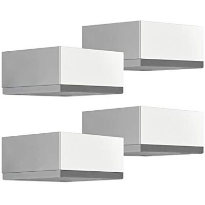 Sotech 4 unidades. Pernas para móveis Motel 30 mm 65 x 65 mm cromado polido pernas de suporte de alumínio Sotech 4 unidades. Pernas para móveis Motel 30 mm 65 x 65 mm cromado polido pernas de suporte de alumínio