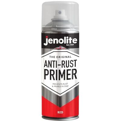 JENOLITE Tinta em spray com primário antioxidante, vermelho 400 ml, primário para metais de alto desempenho, proteção contra ferrugem e corrosão, ideal para carros JENOLITE Tinta em spray com primário antioxidante, vermelho 400 ml, primário para metais de alto desempenho, proteção contra ferrugem e corrosão, ideal para carros