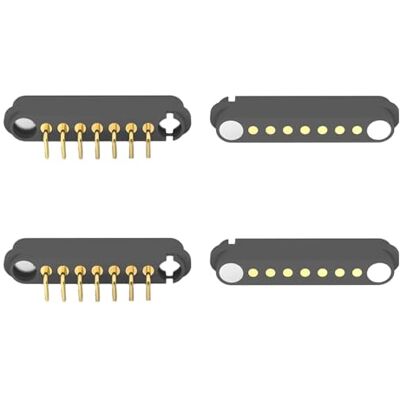 TCBSTONE 2 pares de Conector Curvo de Pino Pogo Magnético, 2/3/4/5/7/8P 2A Conector Magnético Pogo Tomada de Corrente CC Macho+Fêmea Orifícios Passantes de 2,54/2,5 mm Conector com Mola () TCBSTONE 2 pares de Conector Curvo de Pino Pogo Magnético, 2/3/4/5/7/8P 2A Conector Magnético Pogo Tomada de Corrente CC Macho+Fêmea Orifícios Passantes de 2,54/2,5 mm Conector com Mola ()