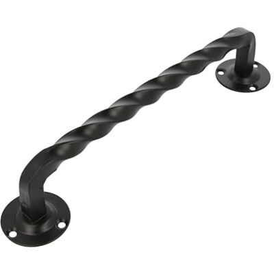 Amig Manipulador para Portas de Passeio ou Entrada Modelo -140 mm Alça com Placa de Aço e Puxador de Zamak Acabamento Preto Inclui Rosca Estilo Rústico Forjado à Mão Amig Manipulador para Portas de Passeio ou Entrada Modelo -140 mm Alça com Placa de Aço e Puxador de Zamak Acabamento Preto Inclui Rosca Estilo Rústico Forjado à Mão