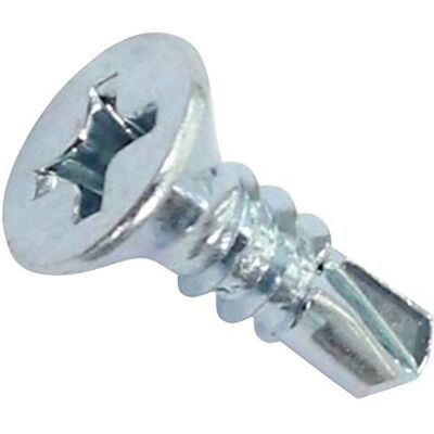AERZETIX C44686 Conjunto de 100 parafusos para chapa autoperfurantes, Ø 3,9 x 13 mm, com cabeça fresada, DIN 7504 P, com impressão PH/cruciform, em aço galvanizado, chapa metálica cor prata AERZETIX C44686 Conjunto de 100 parafusos para chapa autoperfurantes, Ø 3,9 x 13 mm, com cabeça fresada, DIN 7504 P, com impressão PH/cruciform, em aço galvanizado, chapa metálica cor prata