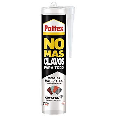 Pattex Chega de pregos, adesivo de montagem resistente a temperaturas extremas, cola forte em superfícies húmidas, adesivo transparente, 1 cartucho x 290 g Pattex Chega de pregos, adesivo de montagem resistente a temperaturas extremas, cola forte em superfícies húmidas, adesivo transparente, 1 cartucho x 290 g